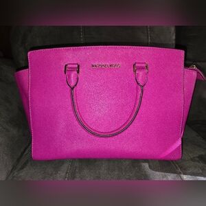Michael Kors pink leather handbag